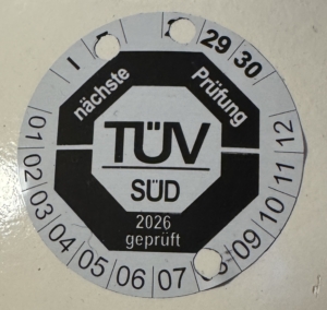 Druckbehälterprüfung-Plakette-TÜV-nächste Prüfung Druckprüfung