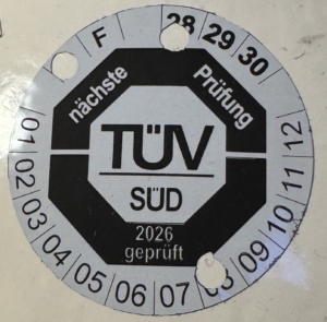 Druckbehälterprüfung-Plakette-TÜV-nächste Prüfung Sichtprüfung