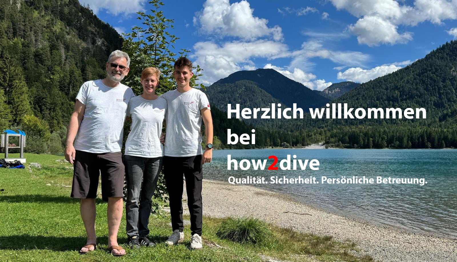 Das Team der Tauchschule how2dive am Plansee
